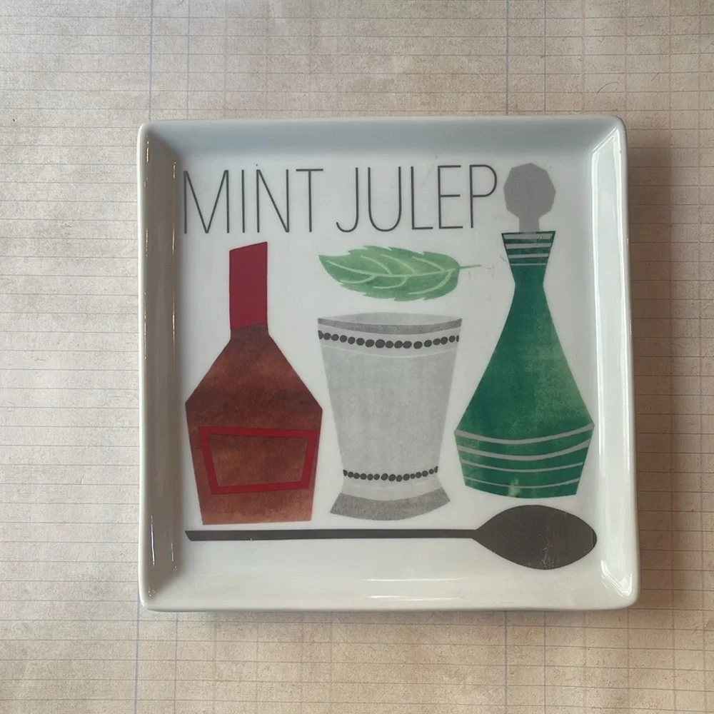 Crate & Barrel Mint Julep Appetizer Plate
